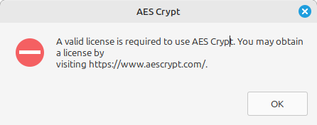 AES Crypt license error.png